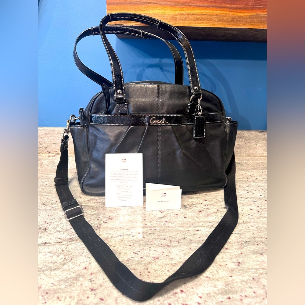 Leather Coach Baby Bag